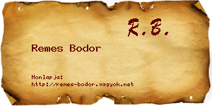 Remes Bodor névjegykártya